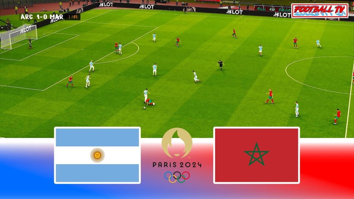 ARGENTINA vs MOROCCO - Olympic Games Paris 2024 | Full Match All Goals | PES 2021 Gameplay