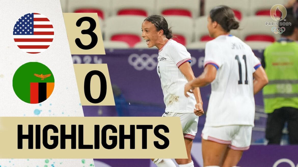 USA vs Zambia 3-0 HIGHLIGHTS | Olympic Games 2024 Women’s Football USA vs Zambia 3-0 HIGHLIGHTS | Olympic Games 2024 Women's Football