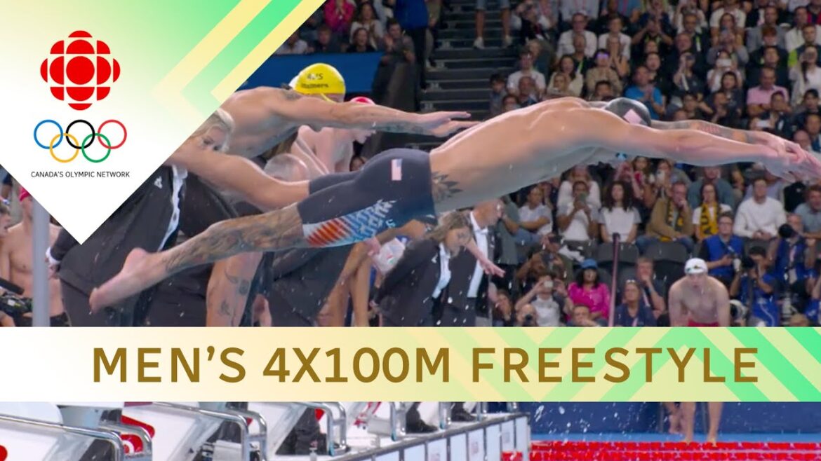 Domination in men’s 4X100m freestyle swimming relay final in Paris | #paris2024olympics Domination in men's 4X100m freestyle swimming relay final in Paris | #paris2024olympics
