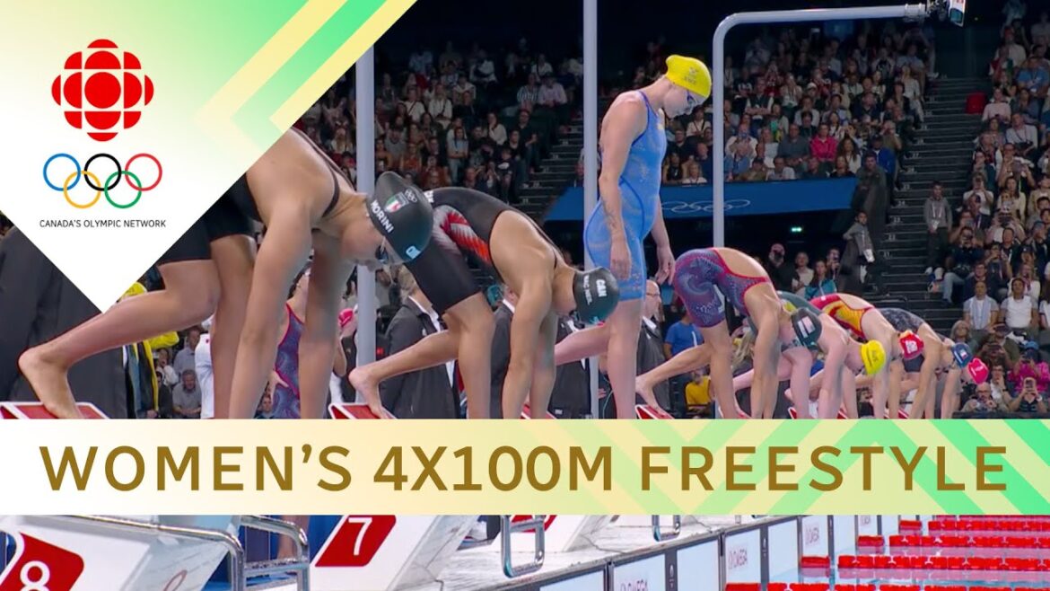 Close finish at Women’s 4x100M Freestyle swimming final in Paris | #paris2024olympics Close finish at Women's 4x100M Freestyle swimming final in Paris | #paris2024olympics