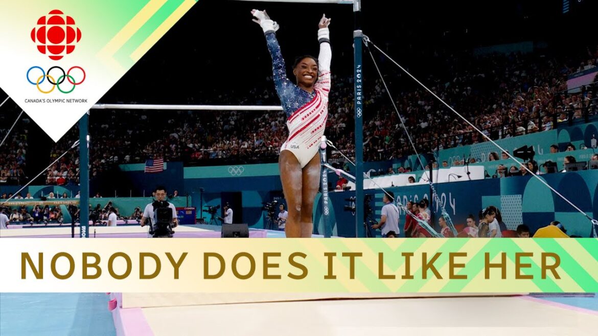 USA’s Simone Biles turn at the Uneven Bars for the Gymnastic team final | #paris2024 USA's Simone Biles turn at the Uneven Bars for the Gymnastic team final | #paris2024