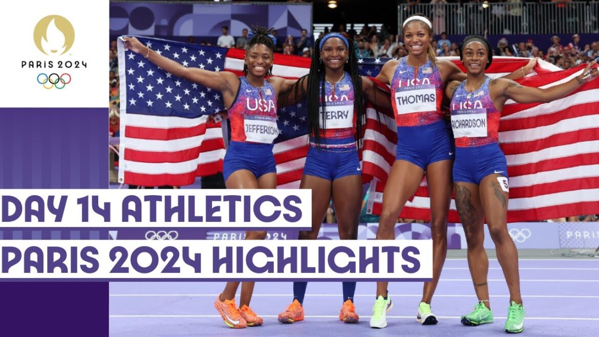 USA wins gold in women’s 4x100m relay, Canada in men’s 4x100m on Day 14 | Paris 2024 highlights