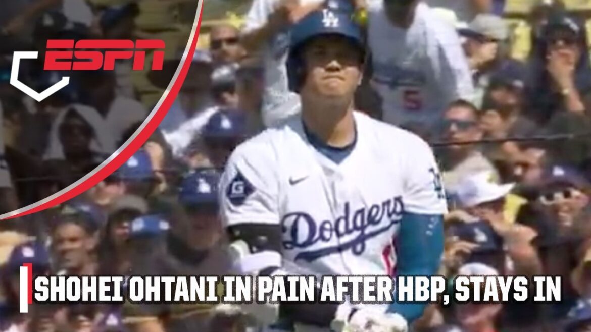 Shohei Ohtani in pain after getting hit by pitch 😳 | ESPN MLB Shohei Ohtani in pain after getting hit by pitch 😳 | ESPN MLB