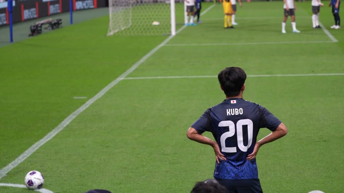[8K]Takefusa Kubo's corner kick is scored by Wataru Endo! Japan vs China