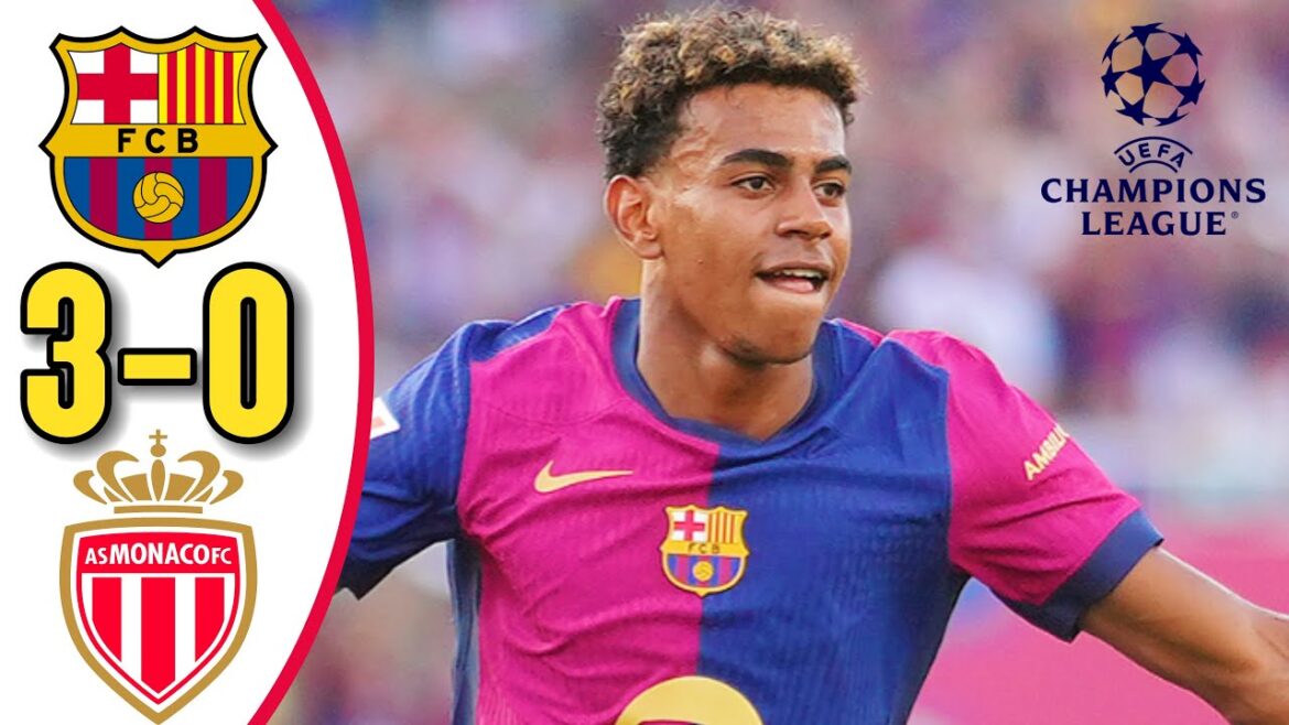 Barcelona vs Monaco 3-0 Highlights & All Goals UCL 2025 🔥