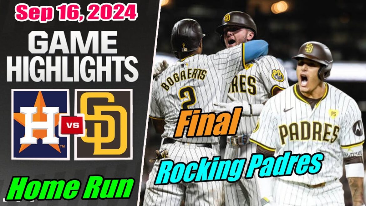 Houston Astros vs San Diego Padres Full Game Highlights Sep 16, 2024 | MLB Highlights 2024
