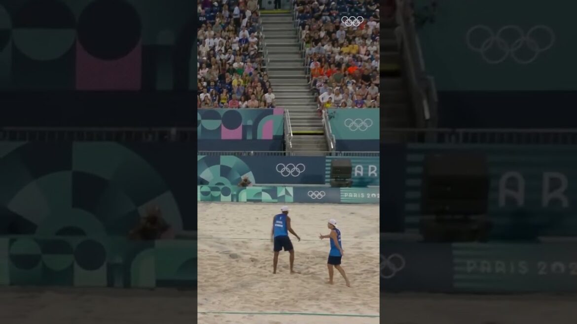 Try not to blink! 🫣The beach volleyball net camera takes a direct hit! 🎯
