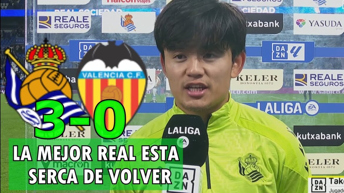 TAKE KUBO REACTS TO THE REAL SOCIEDAD VICTORY 3-0 VALENCIA GOAL BY TAKE KUBO