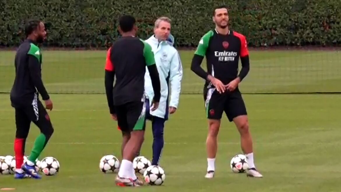 Merino, Calafiori and Tomiyasu ALL TRAIN! 💪 Arsenal train ahead of PSG Champions League clash ⚽🥅