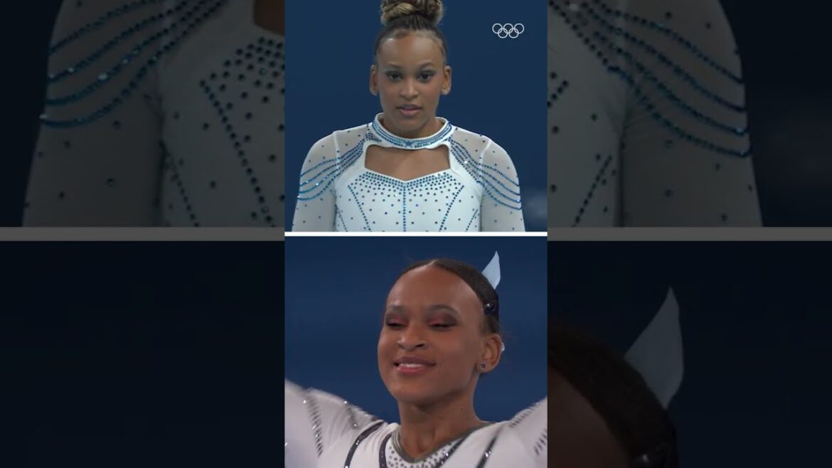 Rebeca Andrade's iconic vault 🔥 from #Tokyo2020 to #Paris2024