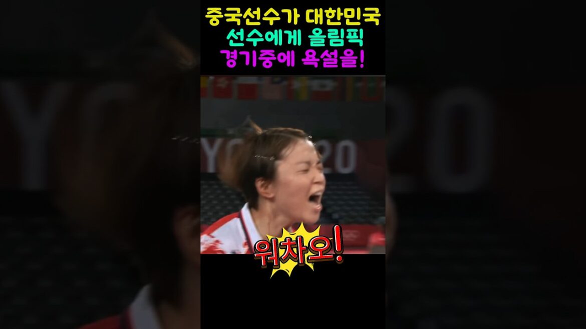 A controversial match in which a Chinese athlete cursed at a South Korean athlete during the Olympics!