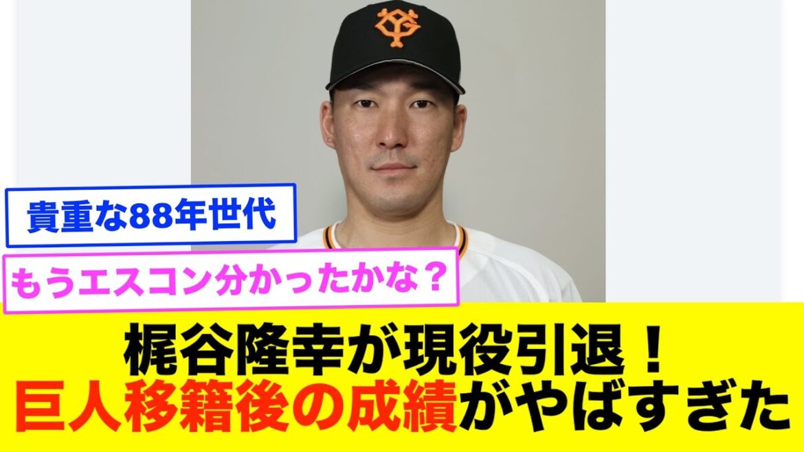 [Giants]The results of the last FA warrior Takayuki Kajitani after his transfer were too bad lol