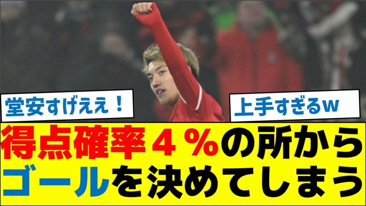 Mr. Doan scores a goal from a place with a 4% chance of scoring.