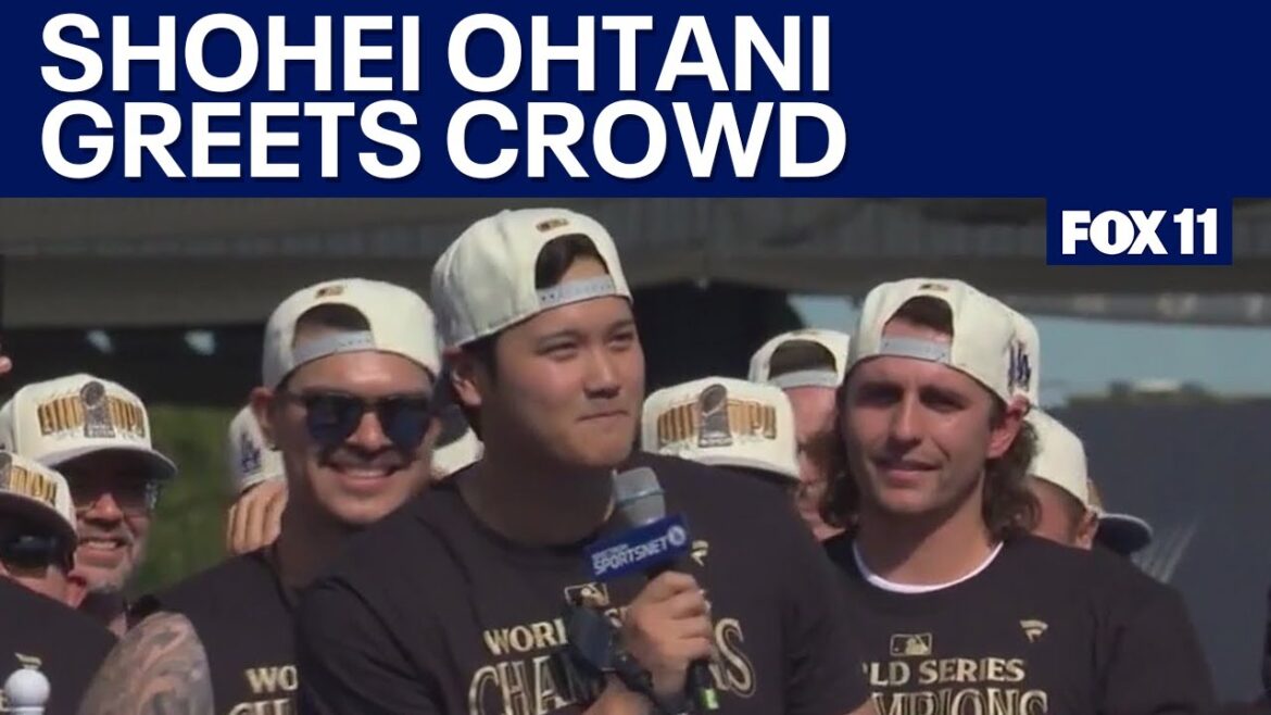 Shohei Ohtani World Series speech in English Shohei Ohtani World Series Victory Parade