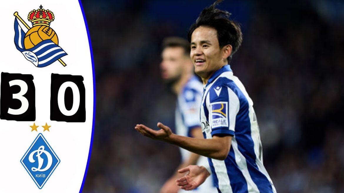 Takefusa Kubo's goals -- Real Sociedad 3-0 Dynamo Kyiv -- Highlights and all goals -- December 13, 2024