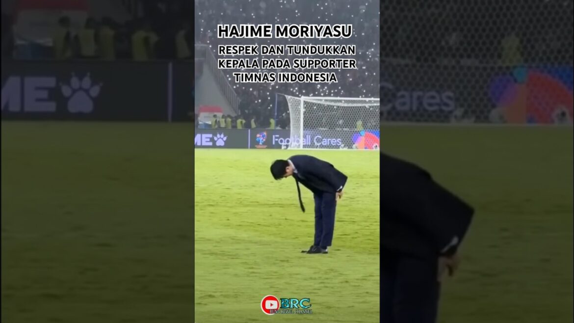 HAJIME MORIYASU MOMENT OF RESPECT FOR INDONESIAN NATIONAL TEAM SUPPORTERS #timnasindonesia #supportertimnas