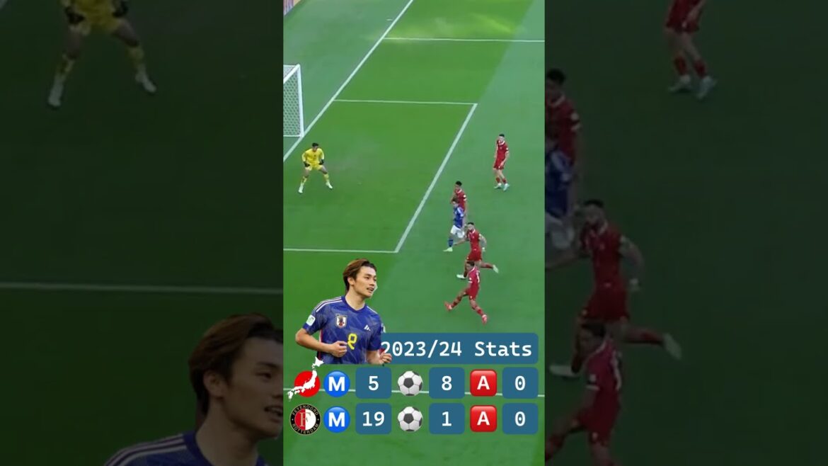 Ayase Ueda three ⚽️⚽️⚽️ - Indonesia one⚽️ #ayaseueda #feyenoord #asiacup