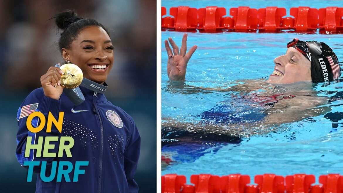 Simone Biles reclaims, Ledecky continues Olympic glory | OHT Top Moments in Women's Sports 2024, 4-3