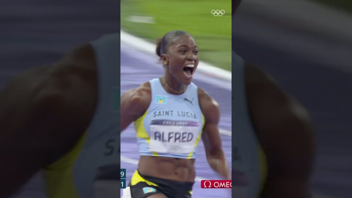From start to finish, Julien Alfred owned the 100m at Paris 2024. 💜#Olympics #Sports