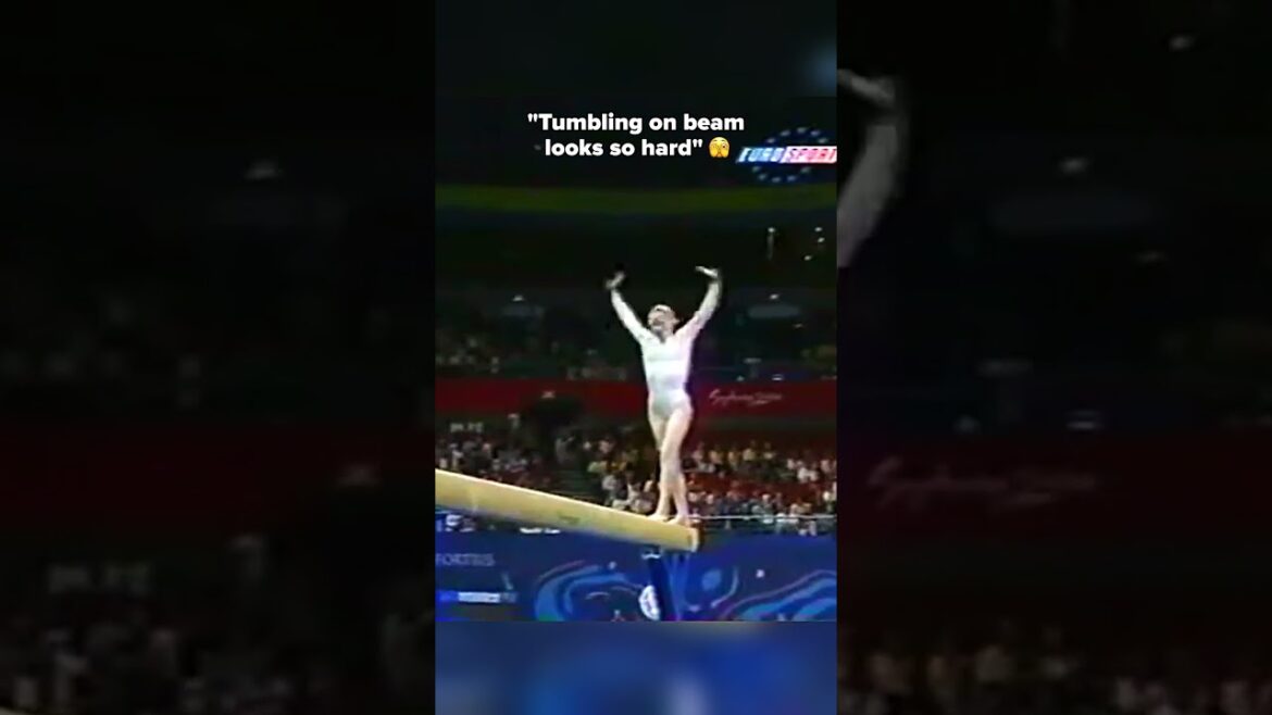 She fell on this at the Olympics😭 #gymnastics #beam #fall #olympics #embarassing