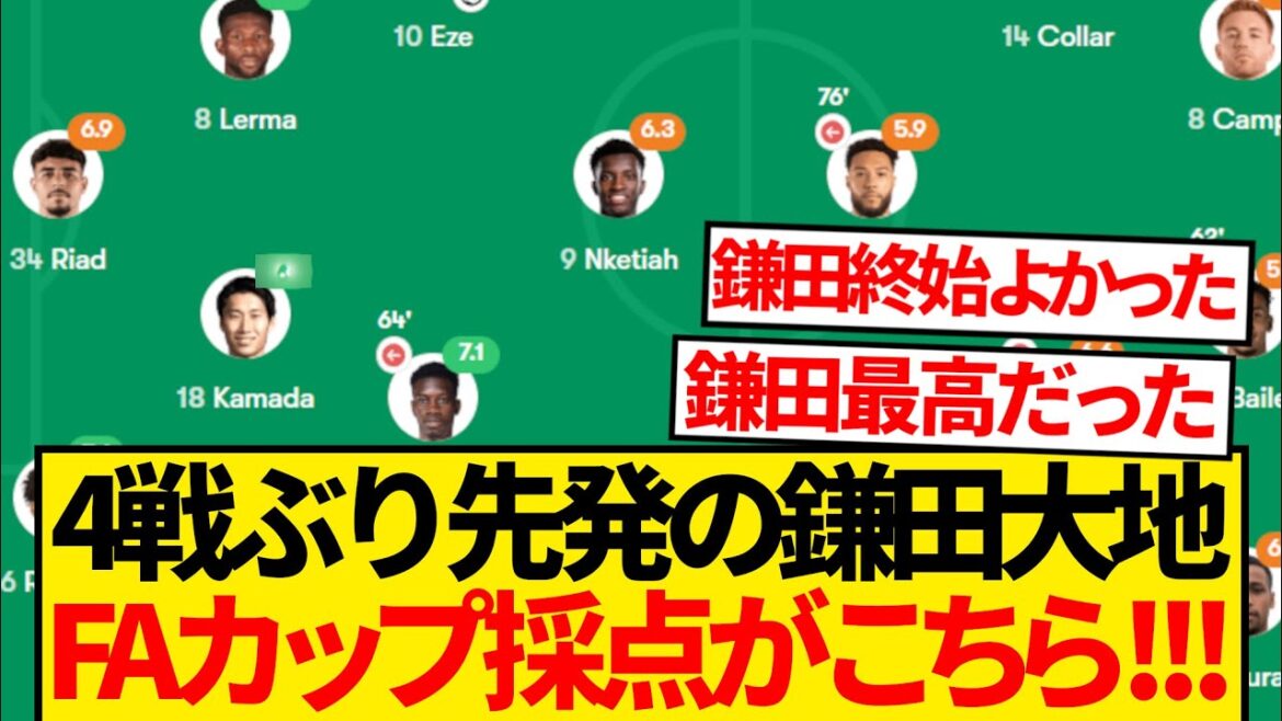 [High praise]The coach also praises Daichi Kamata, and here are the scores of the 3rd round of the FA Cup! ! ! ! ! !