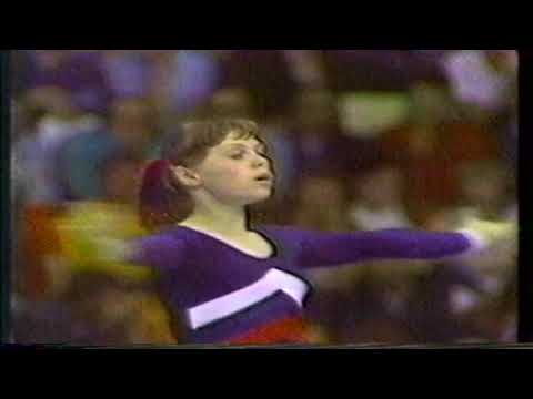 Elena Mukhina (USSR) Floor exercise 1979 Pre-Olympic individual all-around Elena Mukhina (USSR) Floor exercise 1979 Pre-Olympic individual all-around