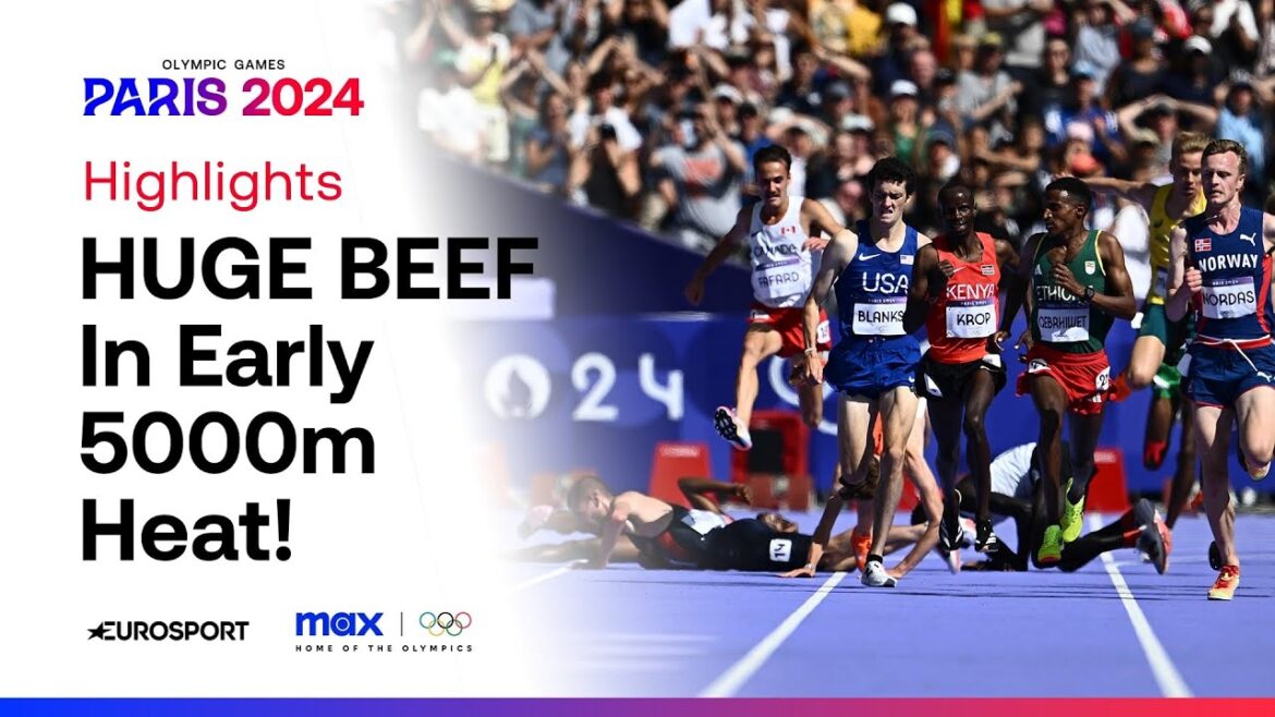 FALLS & FIGHTS in 5,000M HEAT! 😲 | #Paris2024 Highlights | #Olympics