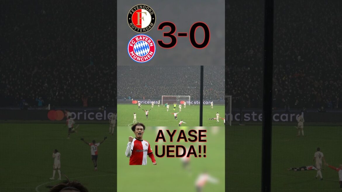 Ayase Ueda’s Brilliant 3-0 Goal Against Bayern Munich for Feyenoord!
