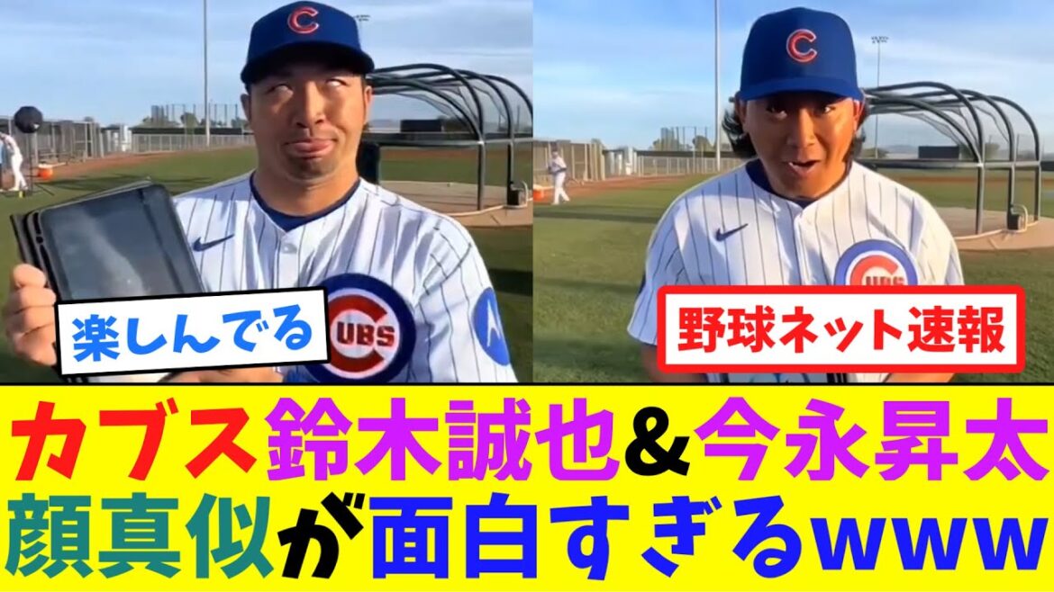 The imitation of Cubs Suzuki Seiya and Imanaga Shota's faces is so funny lol[Net reaction collection]