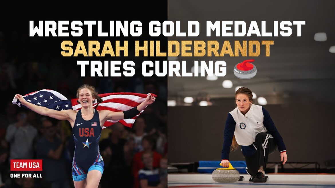 Wrestling Olympic Gold Medalist Sarah Hildebrandt Tries Curling! 🥌 Wrestling Olympic Gold Medalist Sarah Hildebrandt Tries Curling! 🥌