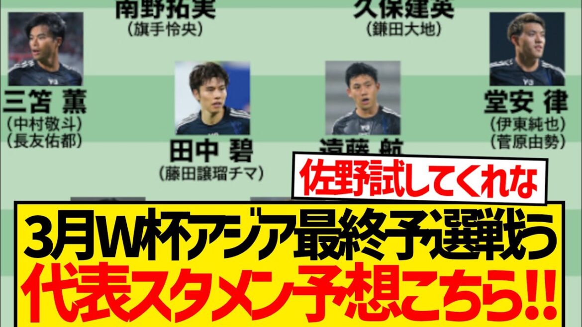 [Strongest]Here are the Moriyasu Japan predictions starting lineup for the final Asian qualifiers in March! ! ! !