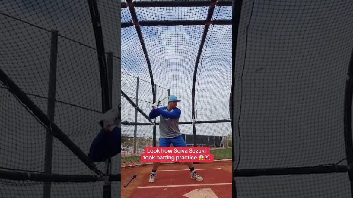 Seiya Suzuki of the Cubs took batting practice with a sword! (🎥 @Cubs/TT) Seiya Suzuki of the Cubs took batting practice with a sword! (🎥 @Cubs/TT)