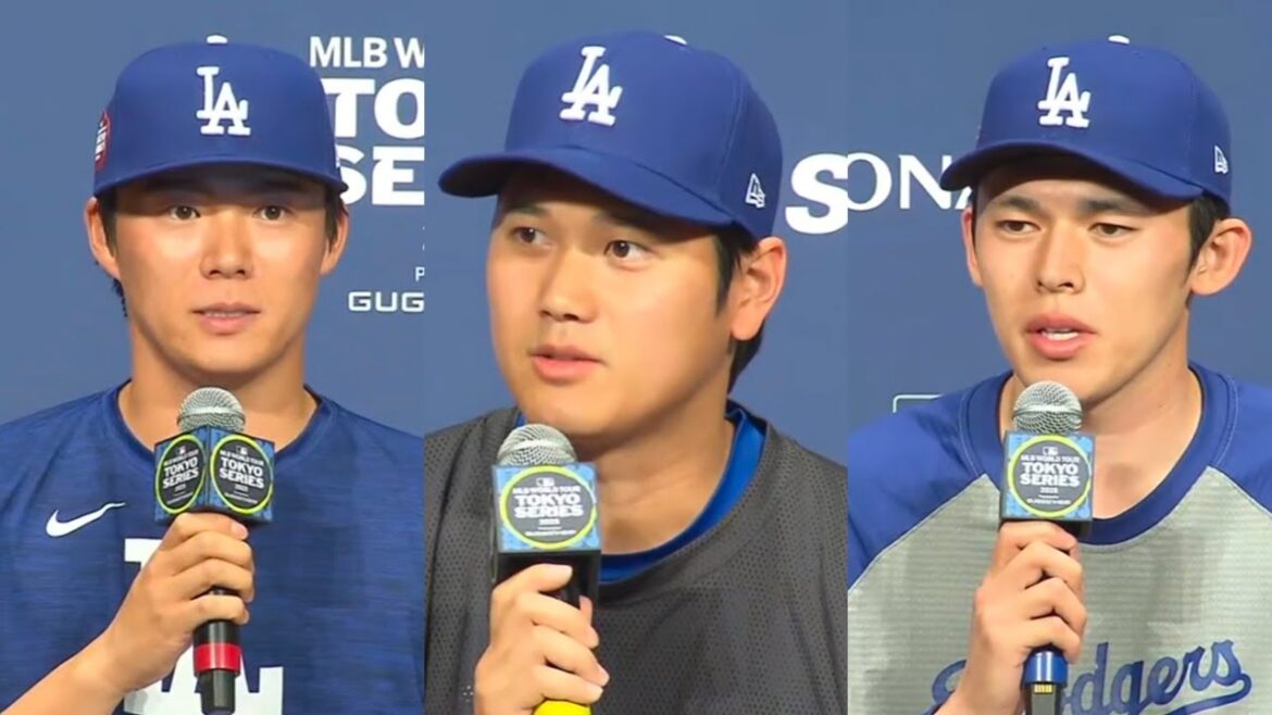 Tokyo Series: Dodgers press conference by Yamamoto Yushin, Otani Shohei and Sasaki Roki (Tokyo Series: Dodgers press conference Yamamoto, Ohtani & Sasaki)