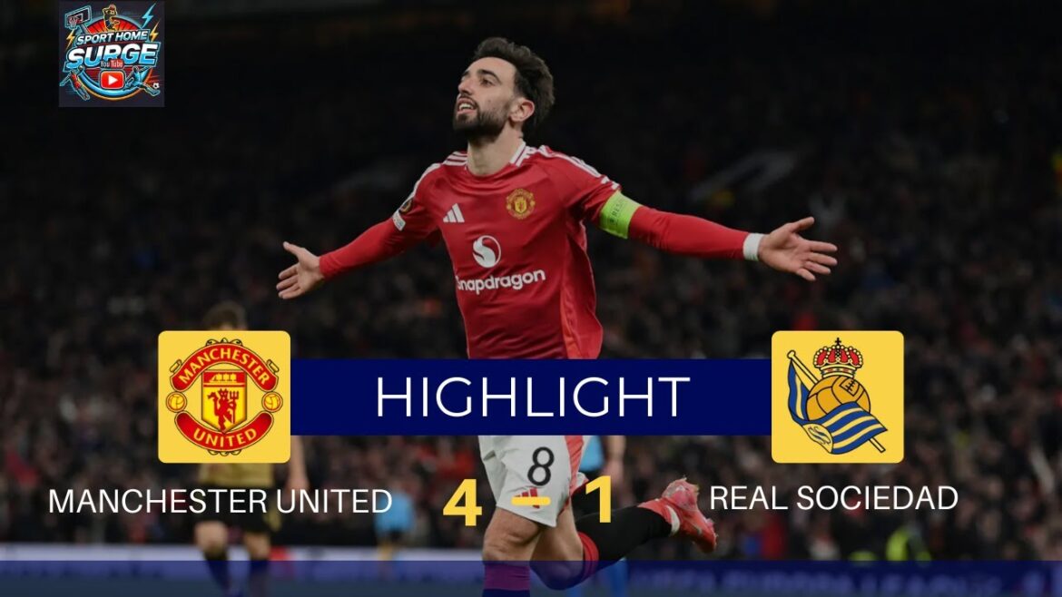 Manchester United vs Real Sociedad (4-1) | Bruno Fernandes Hat-Trick | UEFA Champions League 2025