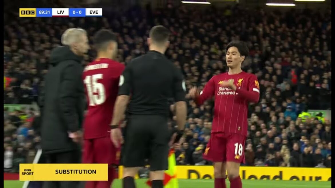 Takumi Minamino Liverpool Debut vs Everton (Home) 05/01/20|HD