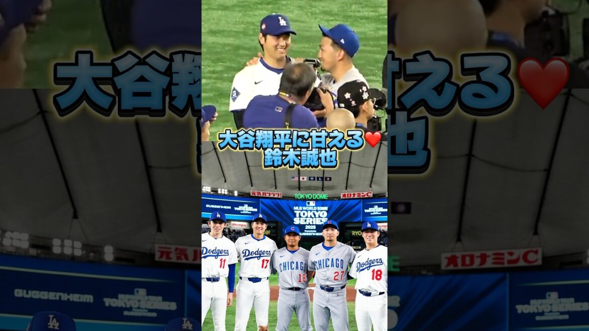 Cubs Suzuki Seiya Being spoiled by Dodgers Otani Shohei ❤️