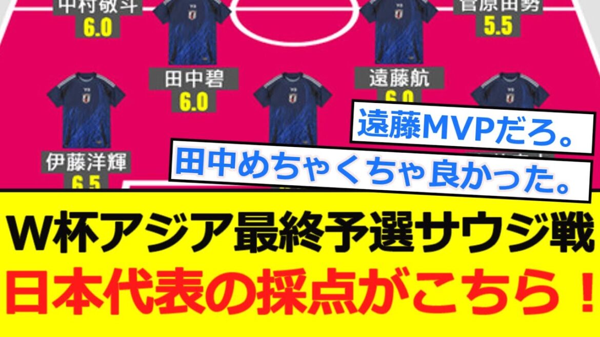 [Score]Here's the score for the Japanese national team against Saudi Arabia!