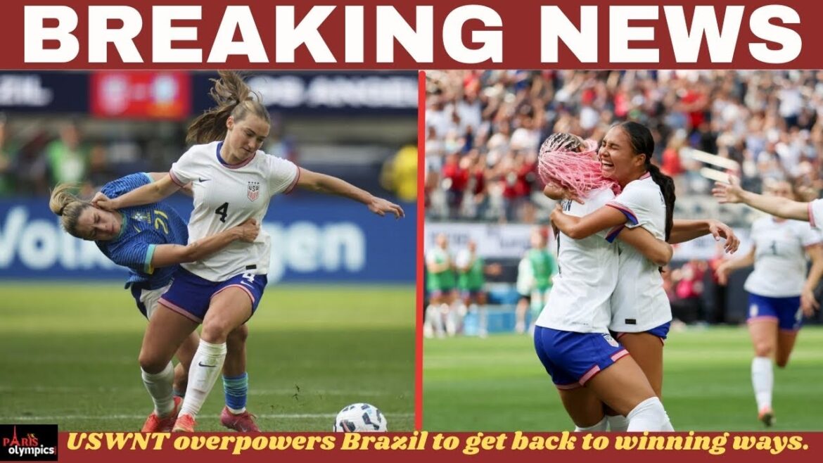 USWNT vs Brazil. U.S. women’s football team won the first match with a dominant 2-0 win (5 April). USWNT vs Brazil. U.S. women's football team won the first match with a dominant 2-0 win (5 April).