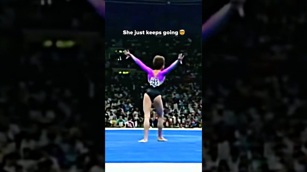 This has to be the craziest tumbling line of all time😨 #gymnastics #sports #olympics #dangerous