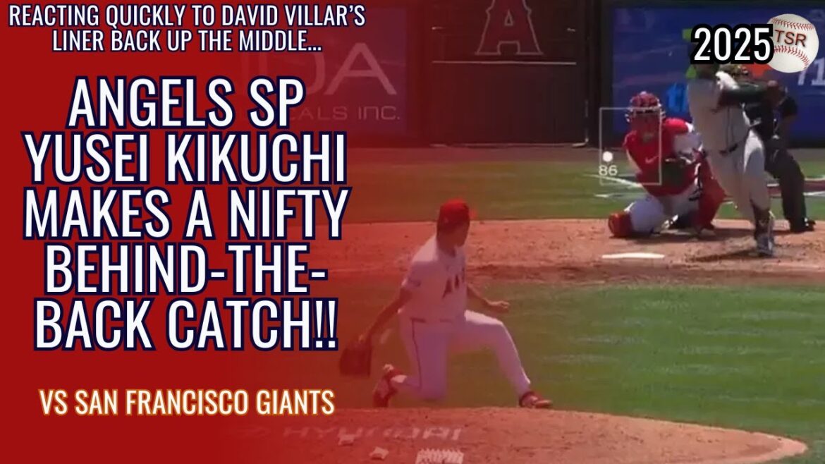 Angels SP Yusei Kikuchi Makes A Nifty Behind-The-Back Catch!!