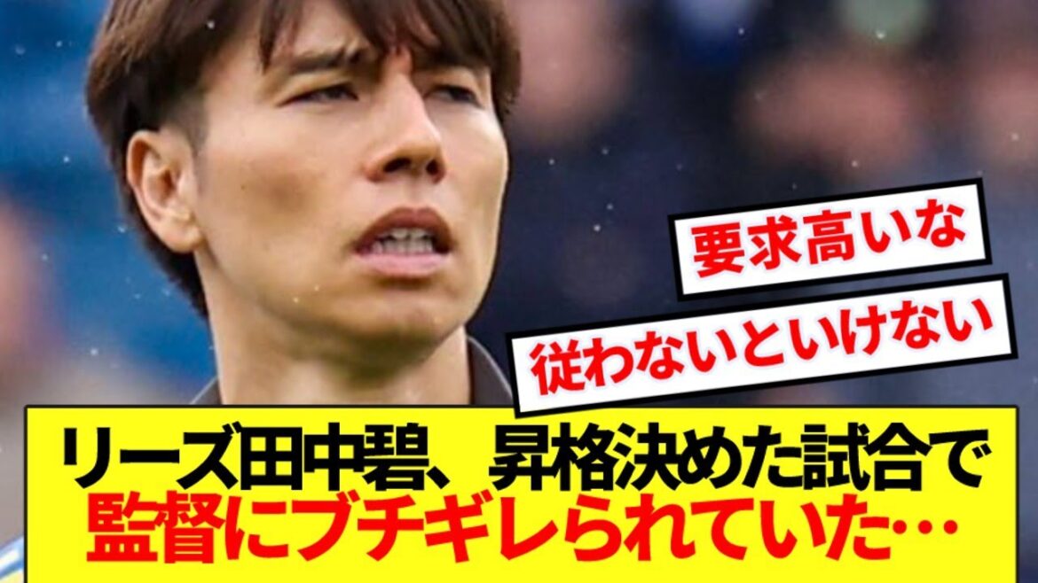 Leeds Tanaka Aoi seems to have been pissed off by the manager in the match to be promoted to Premiere...