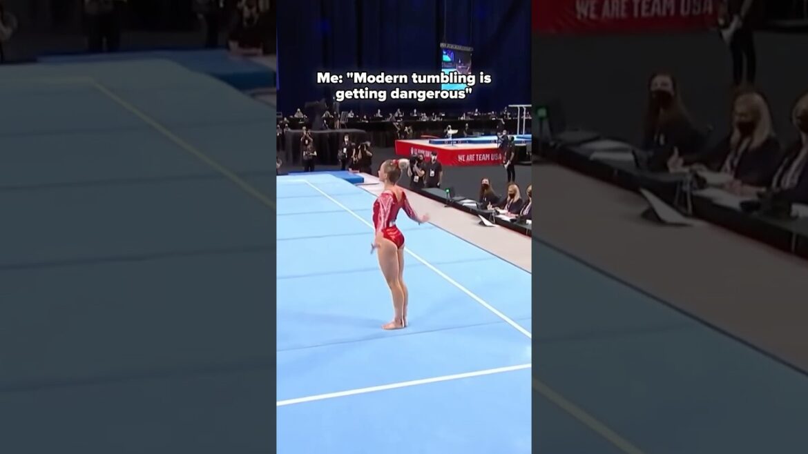This is genuinely the most terrifying skill I’ve ever seen😳 #gymnastics #sports #banned #tumbling This is genuinely the most terrifying skill I've ever seen😳 #gymnastics #sports #banned #tumbling