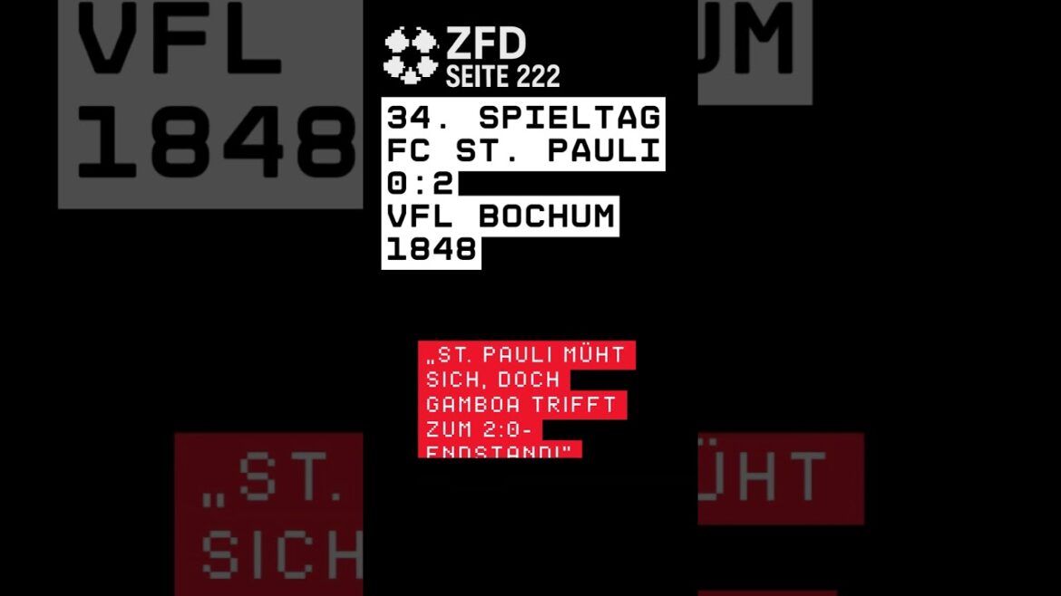 Bochum stays cool - 2-0 in St. Pauli! Meet Asano & Gamboa! | #Stpauli #Bochum #BL34 #ZDFS page222