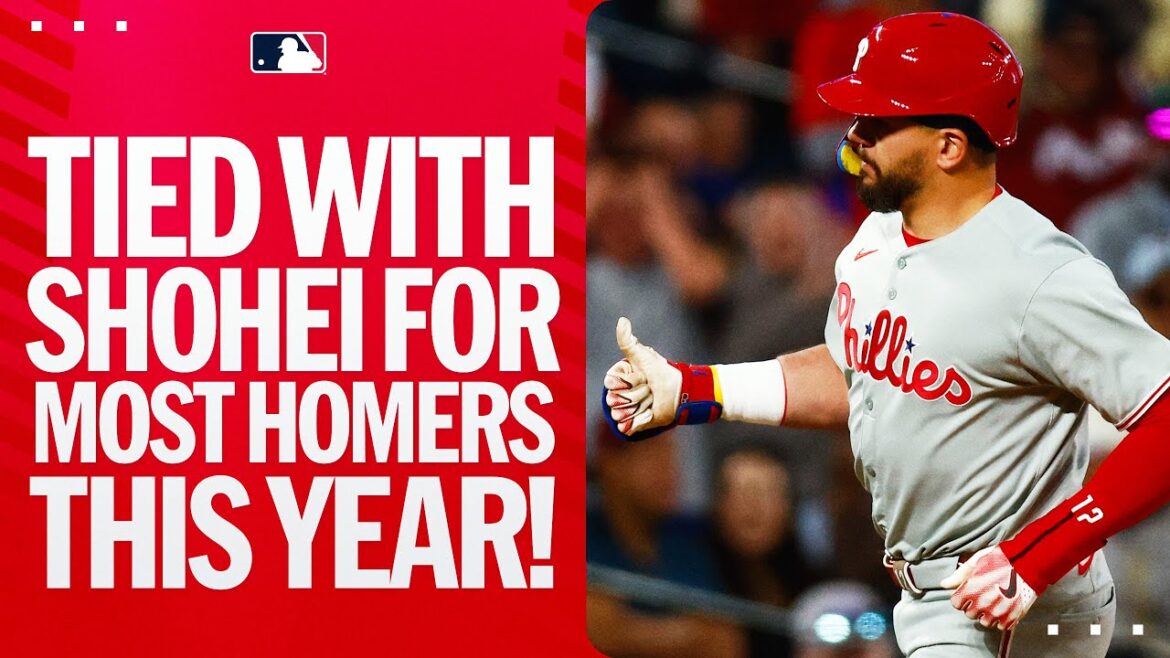 Kyle Schwarber is now tied with Shohei Ohtani for the Major League lead in home runs!