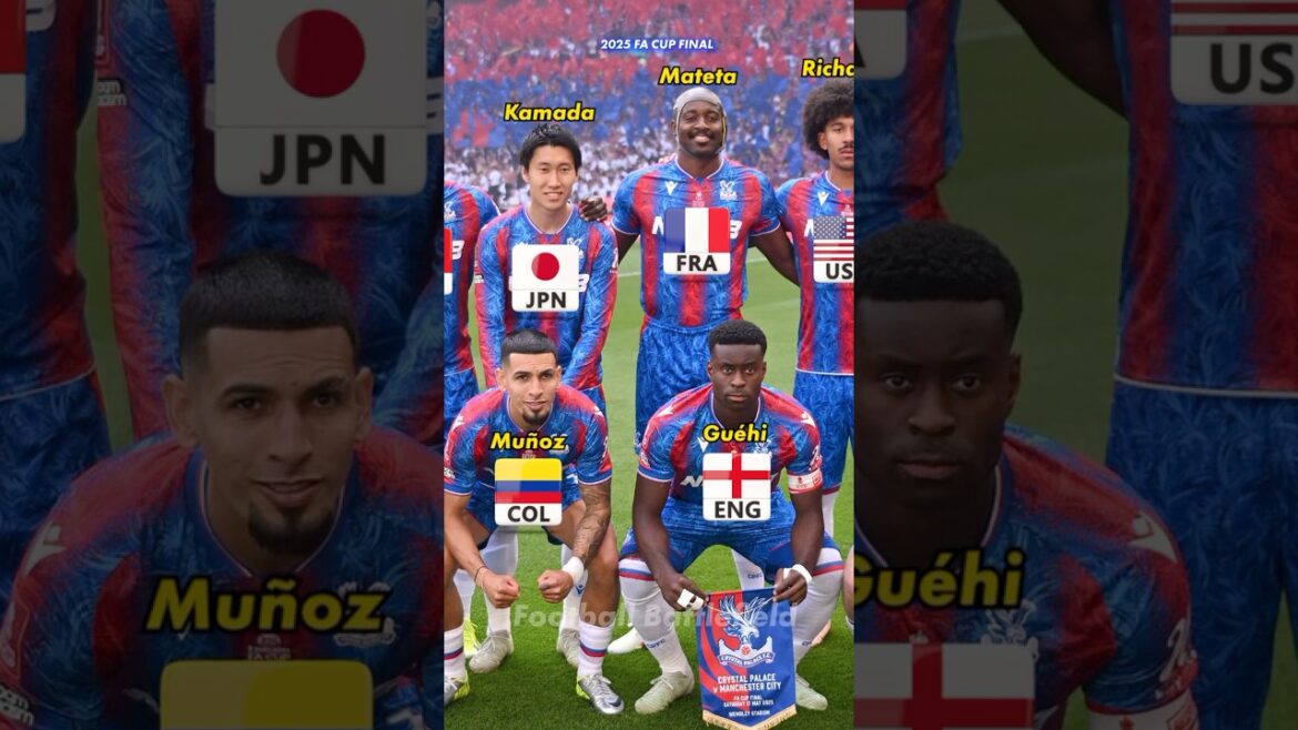 Crystal Palace squad vs Manchester City Final FA Cup 2025🔥Nations❤️#footballshorts #facup