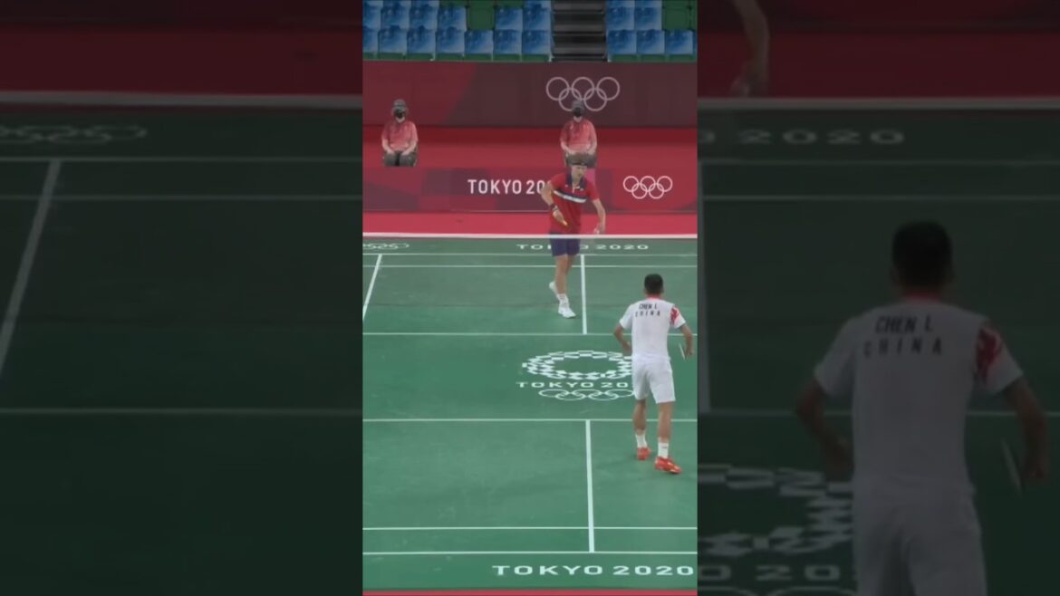 Viktor Axelsen V/S Chen Long  Tokyo Olympic 2020 Badminton Final Highlights ❤️‍🔥🏸 #badminton #shorts