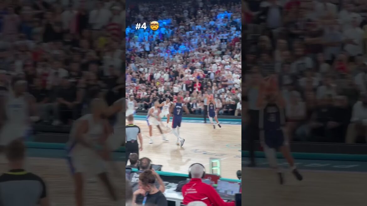 Steph Curry hits insane 3 during Olympic final 🤯 #stephencurry #lebronjames #basketball #olympics