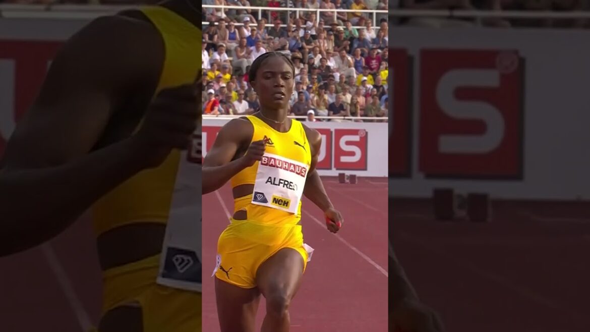 Olympic champion Julien Alfred storms to 10.75 in Stockholm 🔥 #running #athlete #athletics