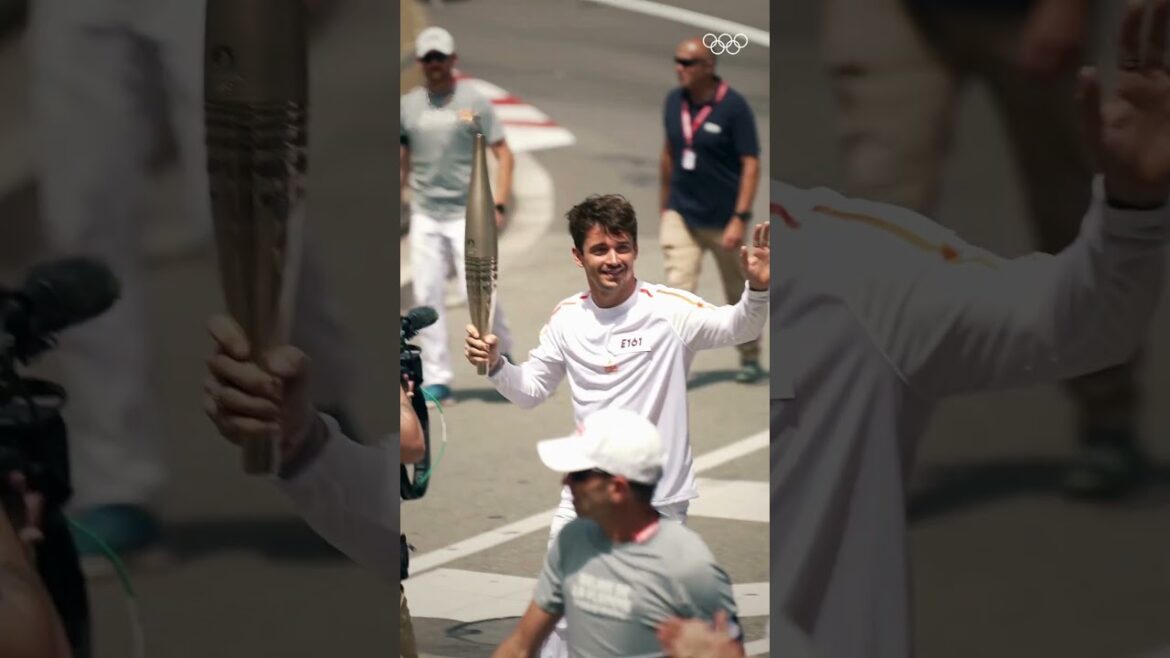 Charles Leclerc lit up the streets of Monaco, not behind the wheel, but as an Olympic torchbearer!🤩