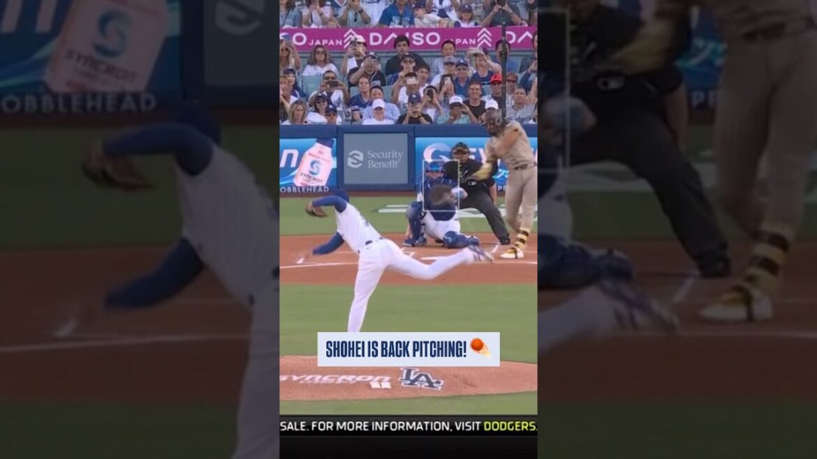 SHOHEI IS BACK ON THE MOUND! ⚾️ Dodger Stadium went crazy for Shohei Ohtani who's back pitching.